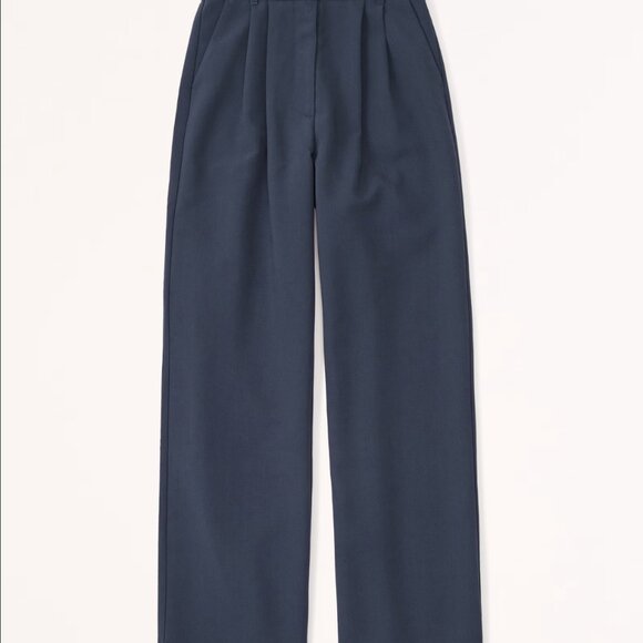 excellent A&F Sloane Tailored Wide Leg Pant / navy / 27 short - Picture 11 of 12